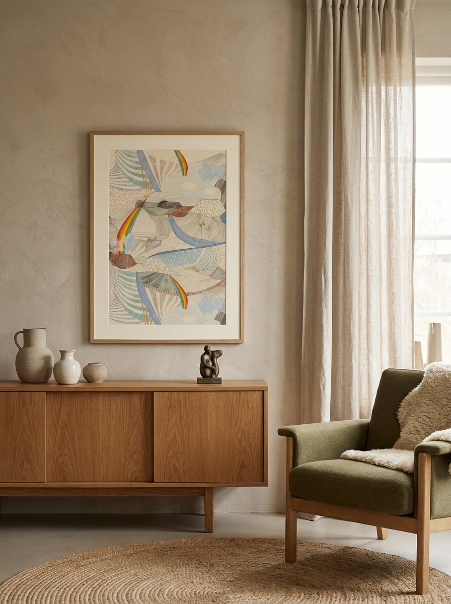 Alexander Adiels's work in a styled room