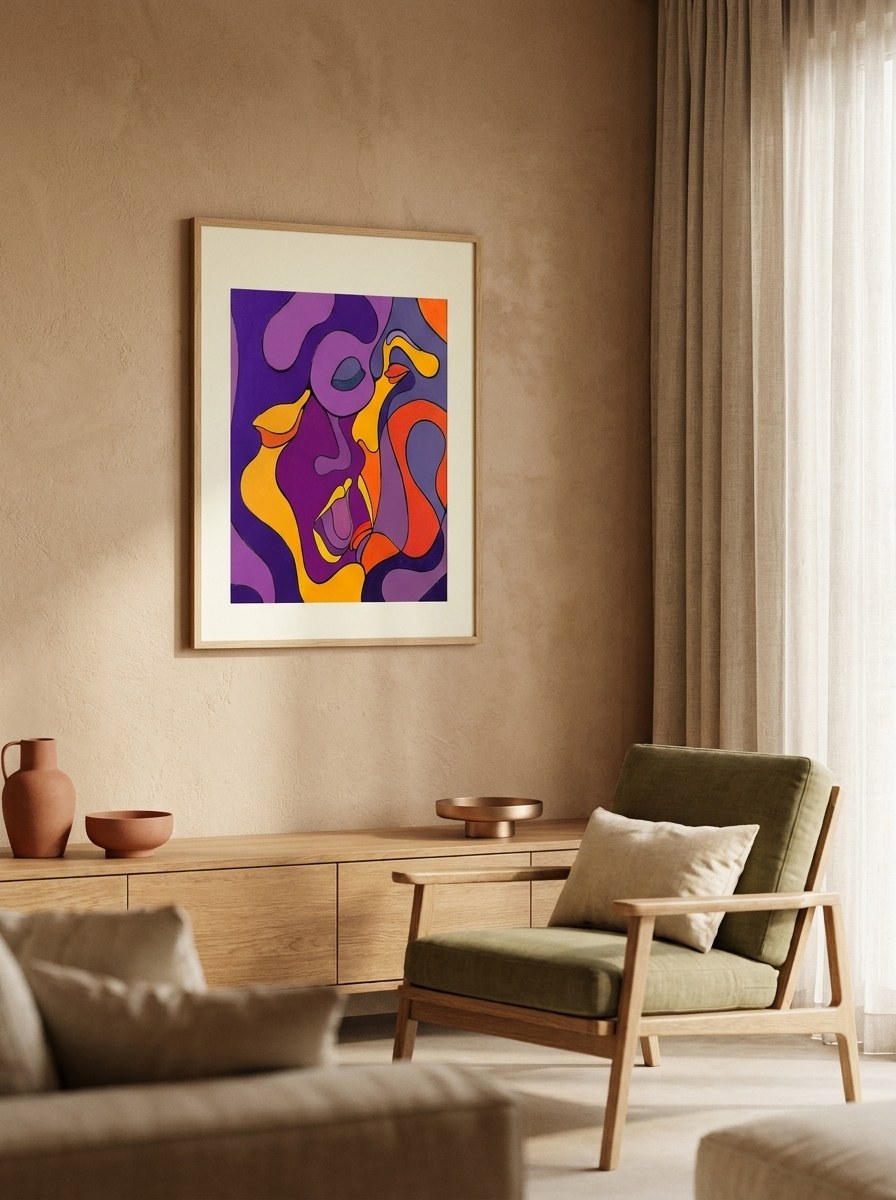 Chameleon Amour's work in a styled room
