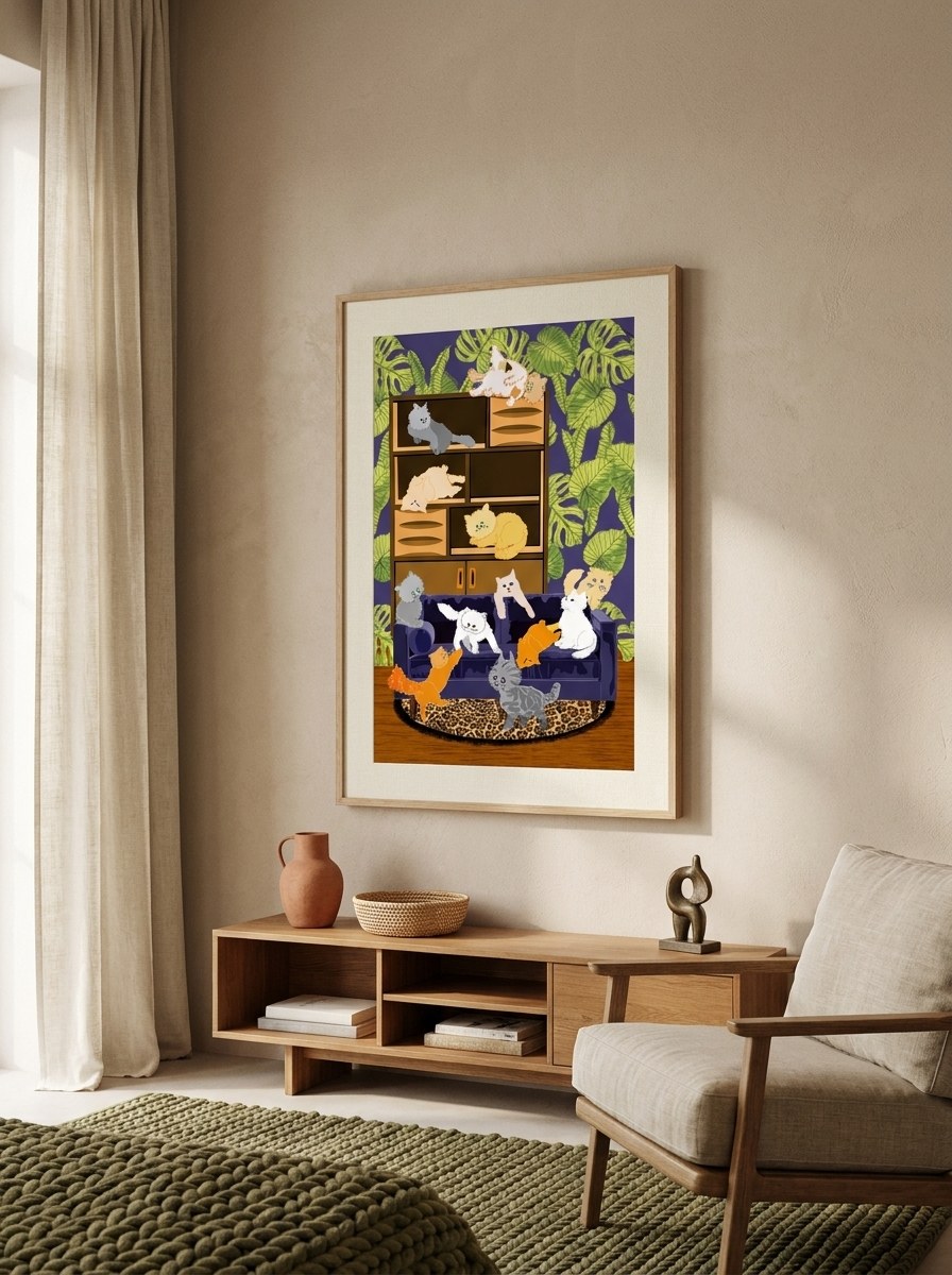Lynnda Rakos's work in a styled room