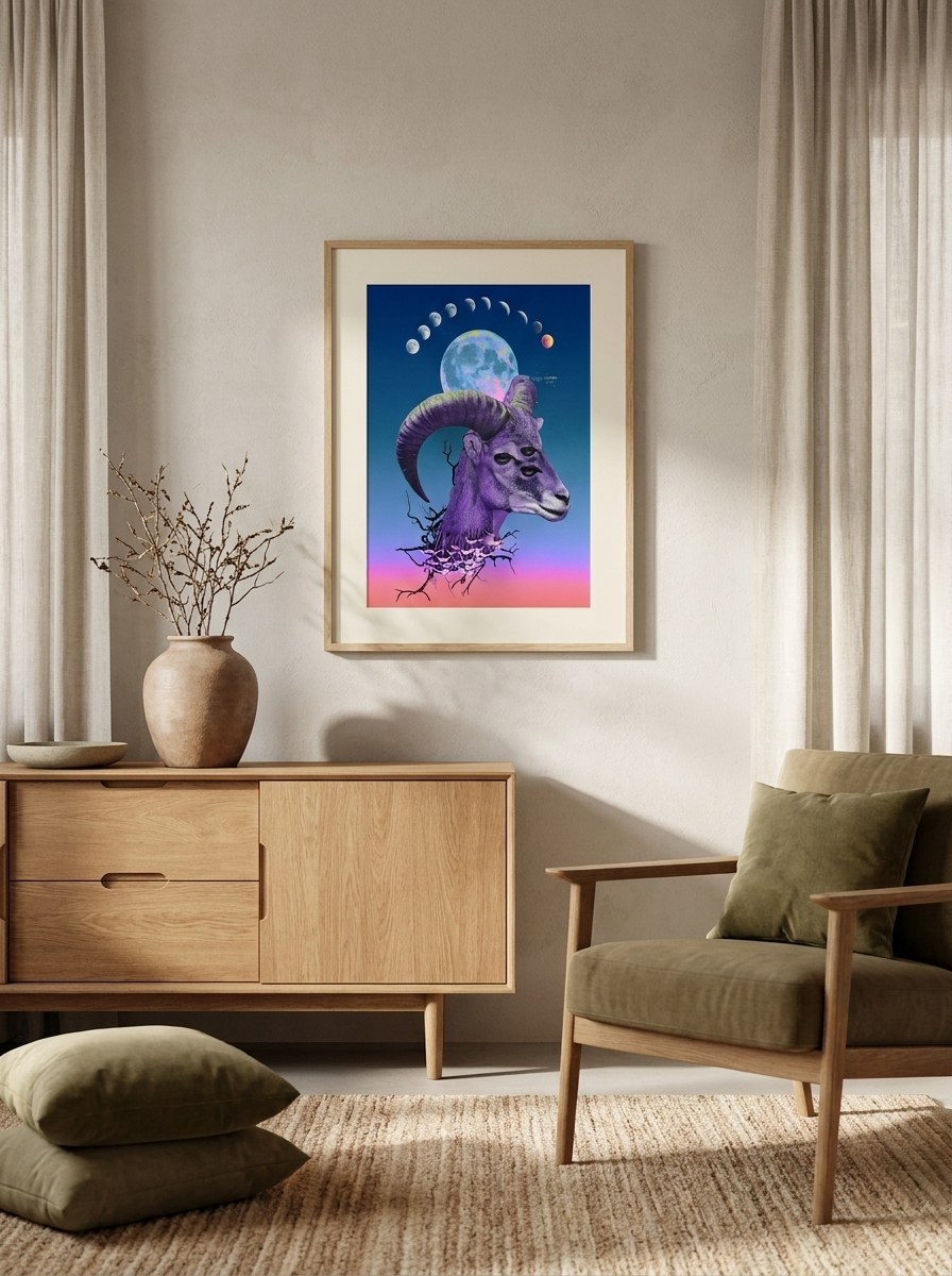 Mirella Bendersky's work in a styled room