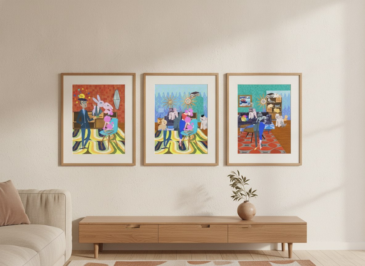Mid-Century Companions — gallery wall