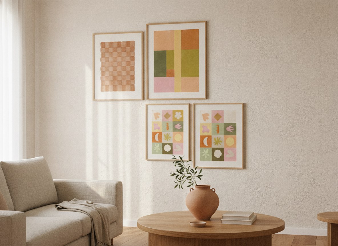 Modern Geometric Interplay — gallery wall