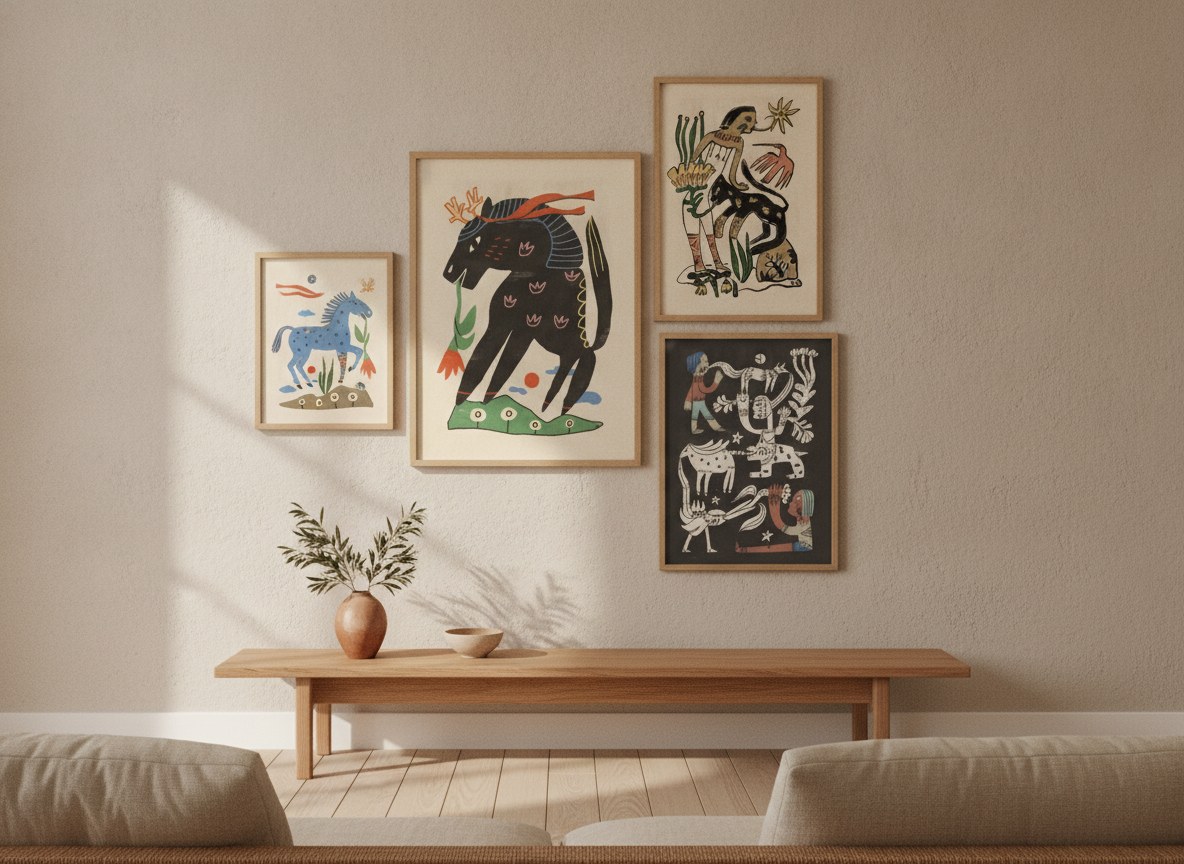 Mythical Folk Creatures — gallery wall