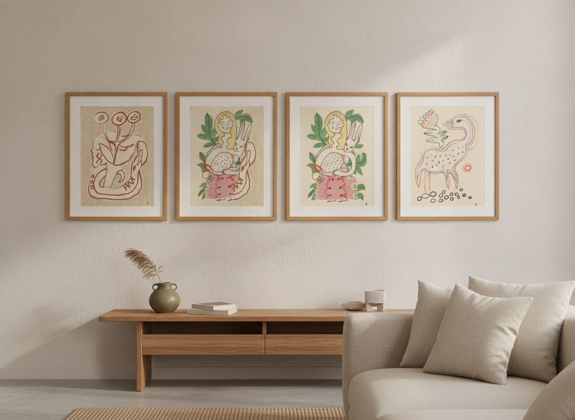 Whimsical Floral Spirits — gallery wall
