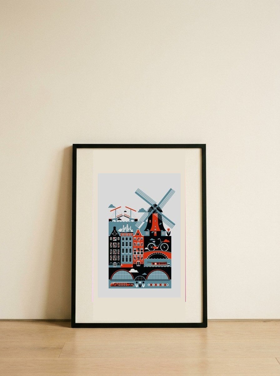 Amsterdam — framed, leaning against the wall