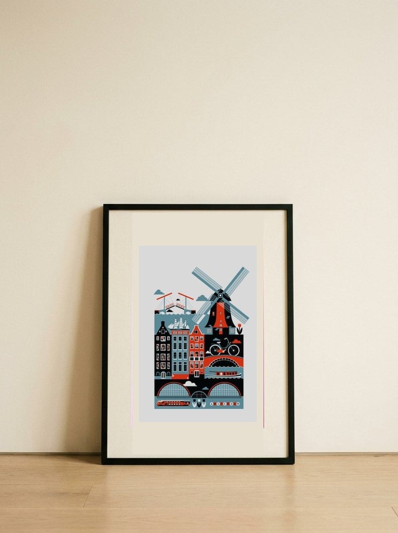 Amsterdam — framed, leaning against the wall