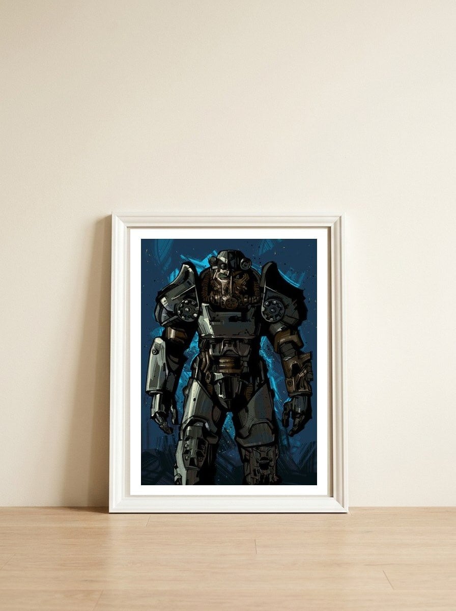 Fallout — framed, leaning against the wall