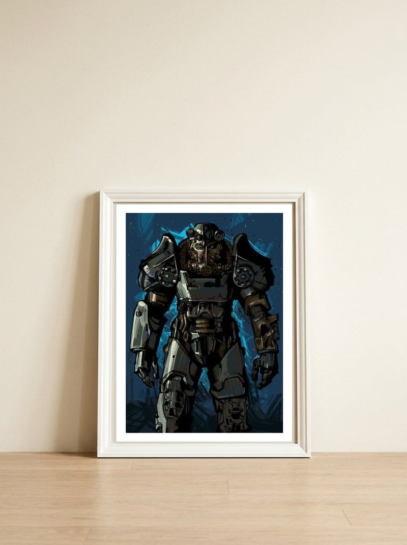 Fallout — framed, leaning against the wall