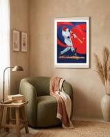 Baseball framed in a tender room thumbnail