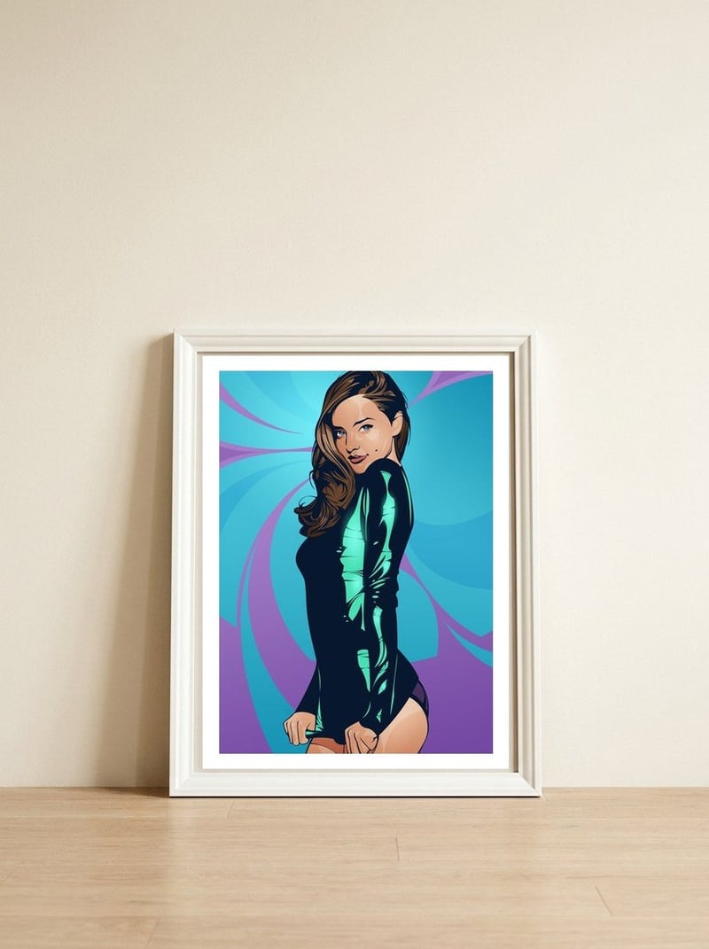 Girl — framed, leaning against the wall