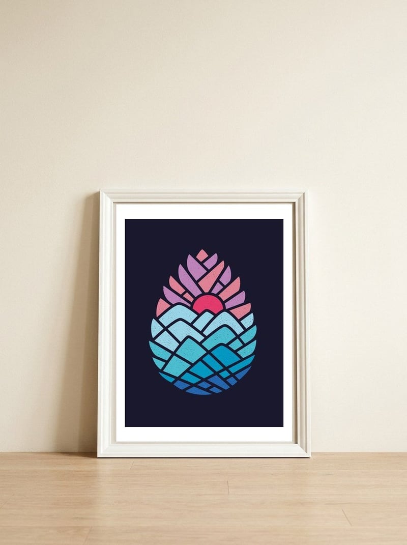 Alpine — framed, leaning against the wall