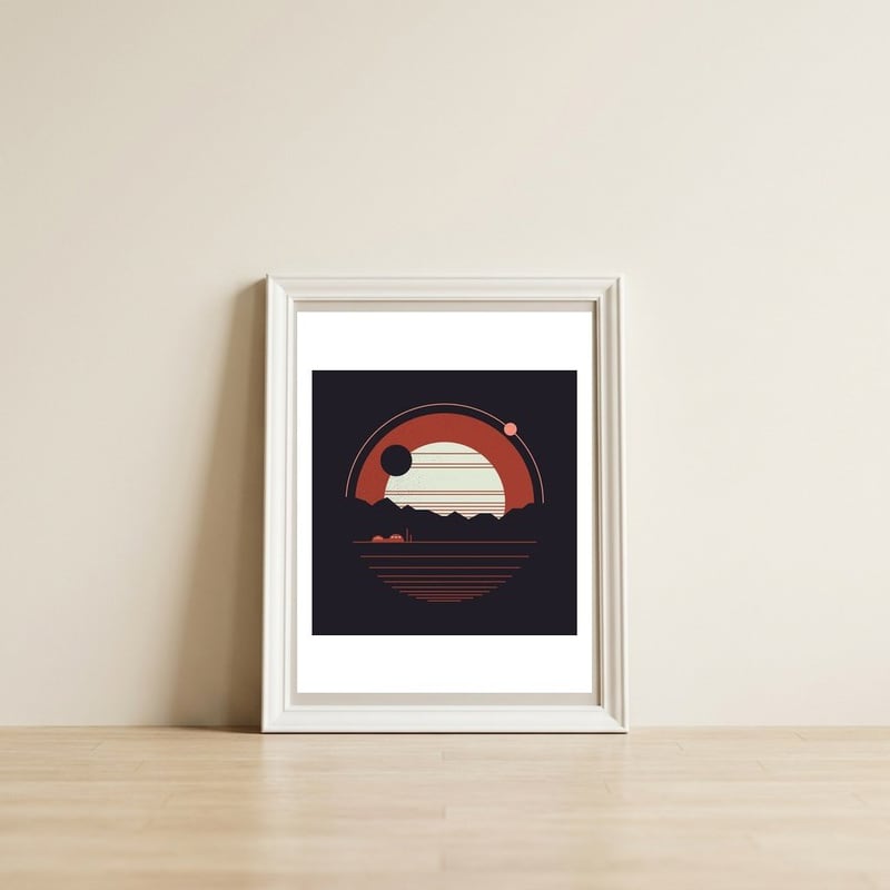Solitude — framed, leaning against the wall