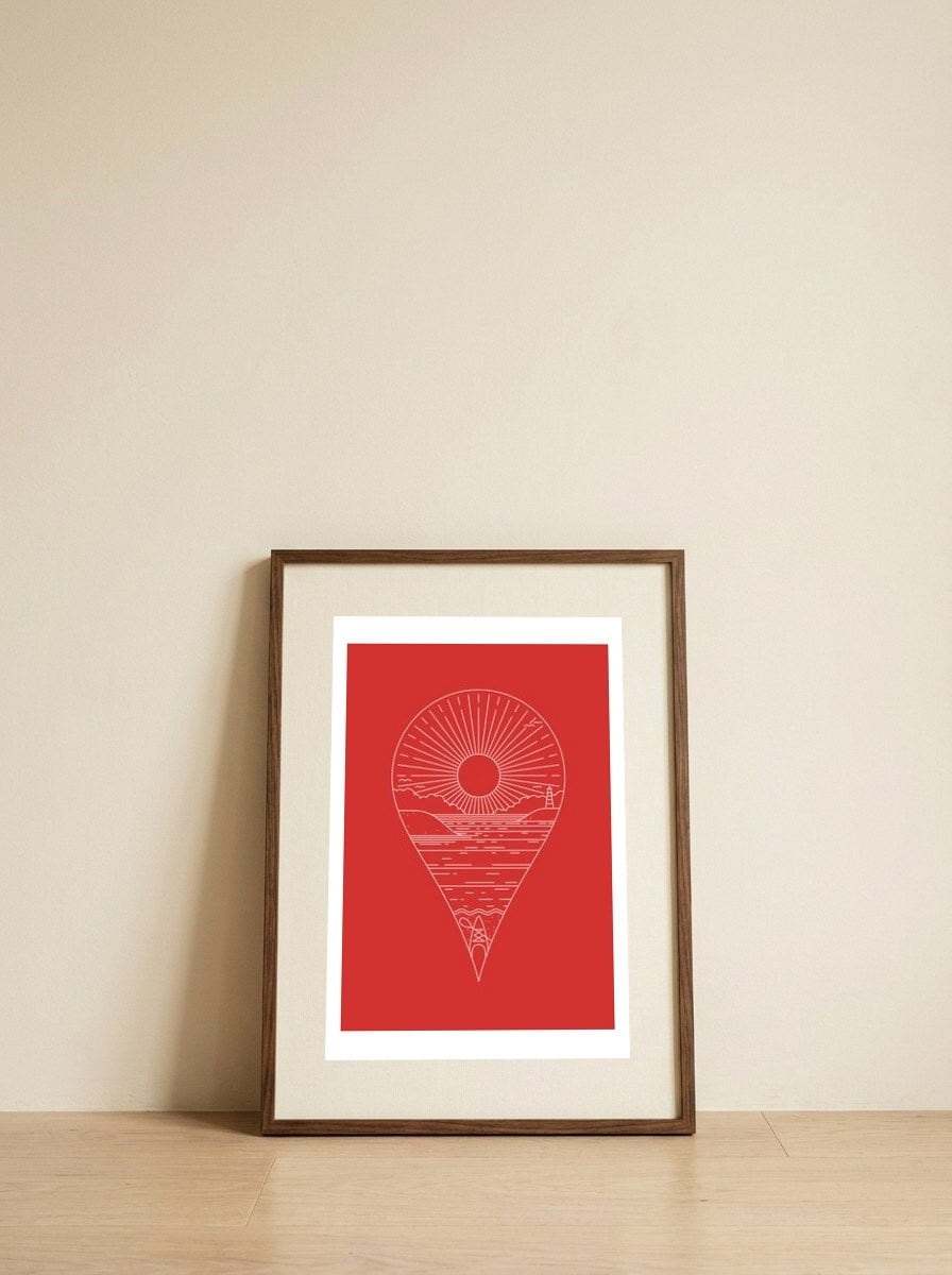 Heading Out — framed, leaning against the wall