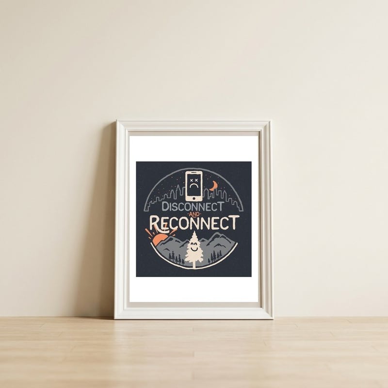Reconnect — framed, leaning against the wall
