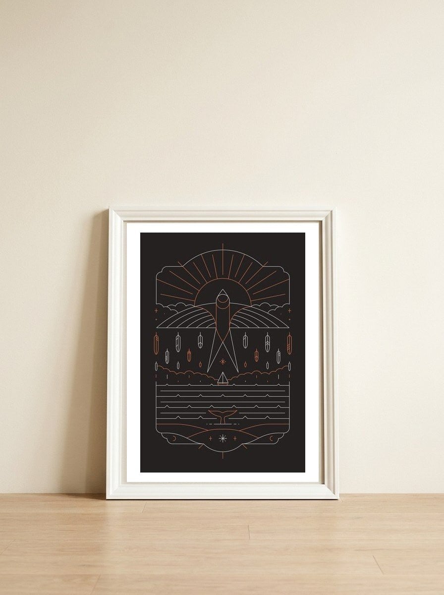 The Navigator — framed, leaning against the wall