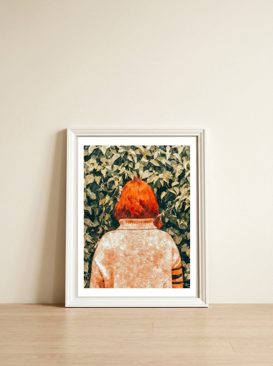 Surprise Visit — framed, leaning against the wall