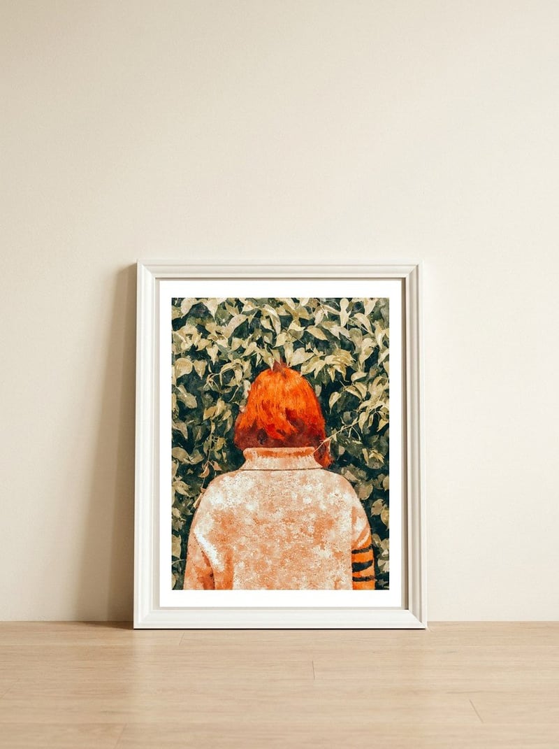 Surprise Visit — framed, leaning against the wall