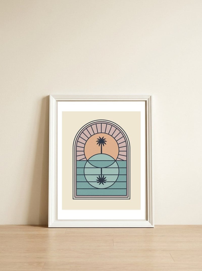 Venn Island — framed, leaning against the wall