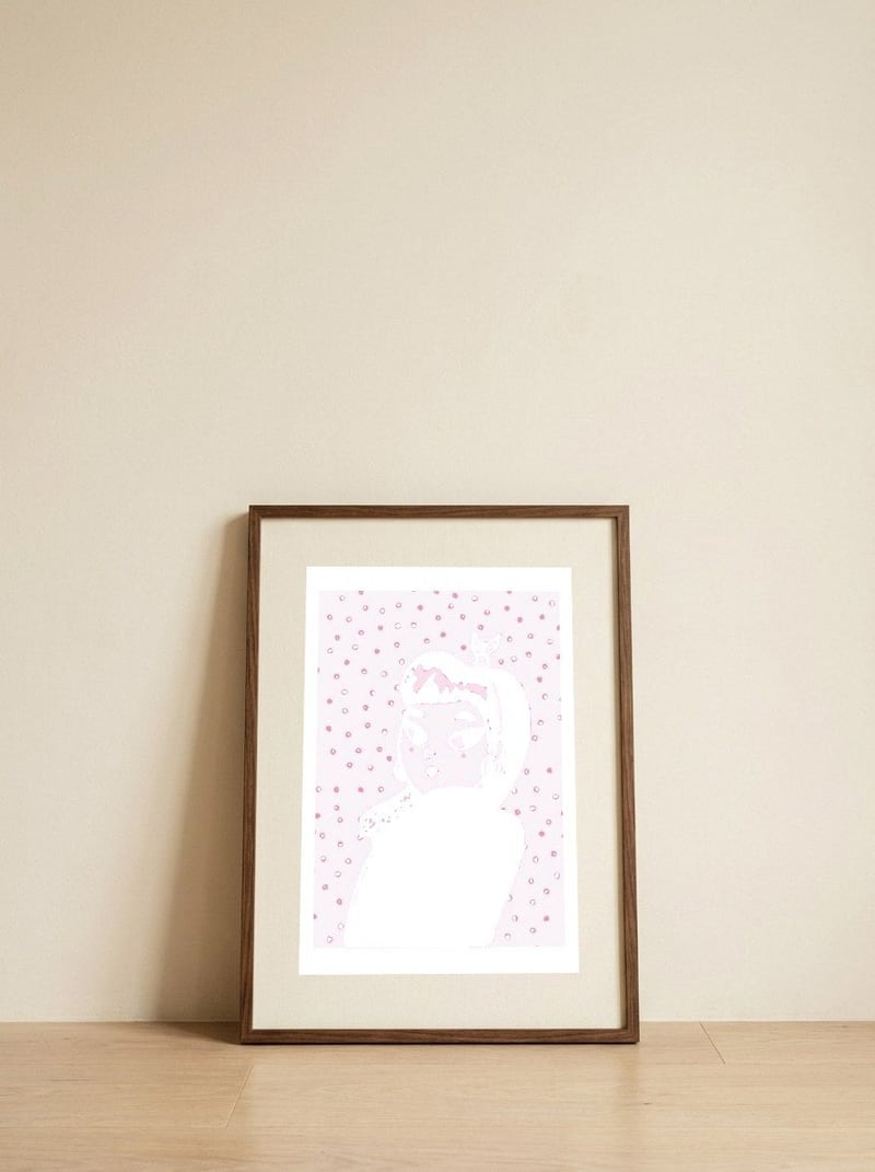 Nope — framed, leaning against the wall