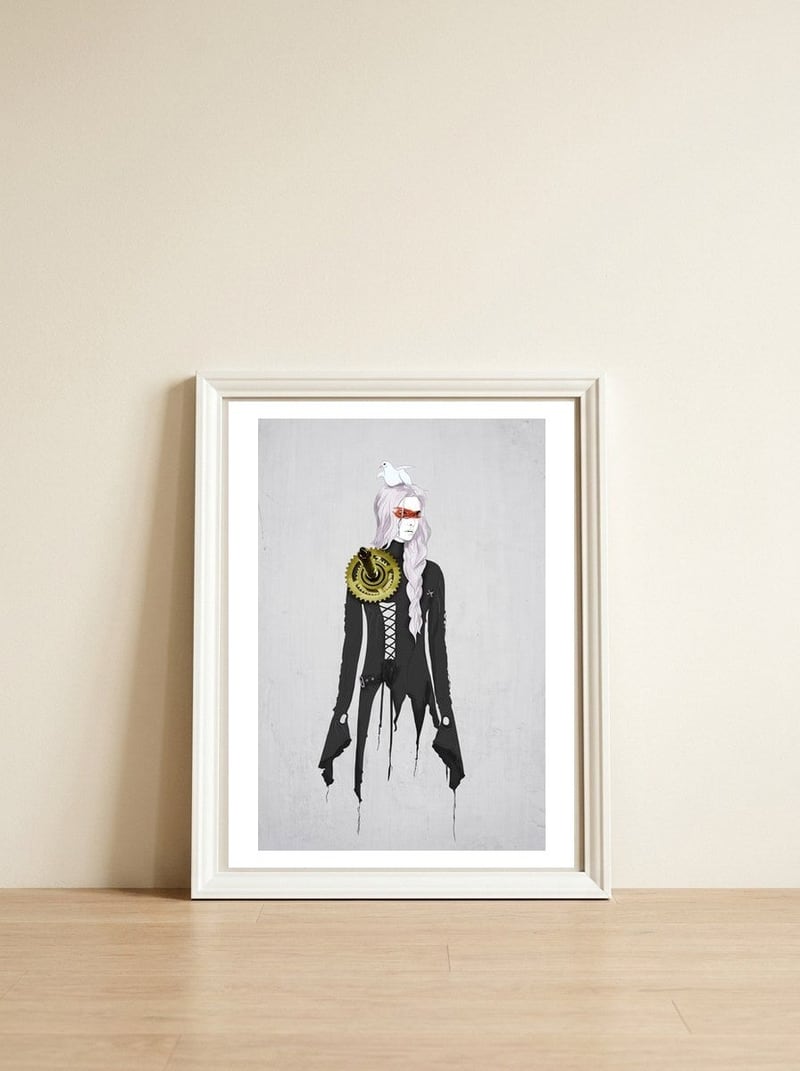 Clockwork — framed, leaning against the wall
