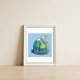 Kawaii Cute Visit the mountains — framed, leaning against the wall thumbnail