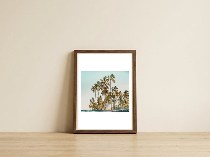 Island Life III — framed, leaning against the wall