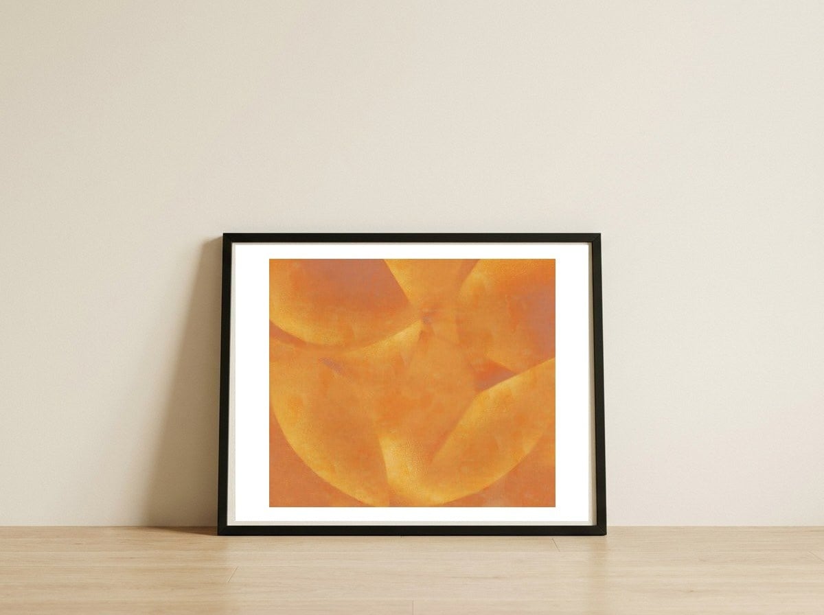 Mature Mango — framed, leaning against the wall