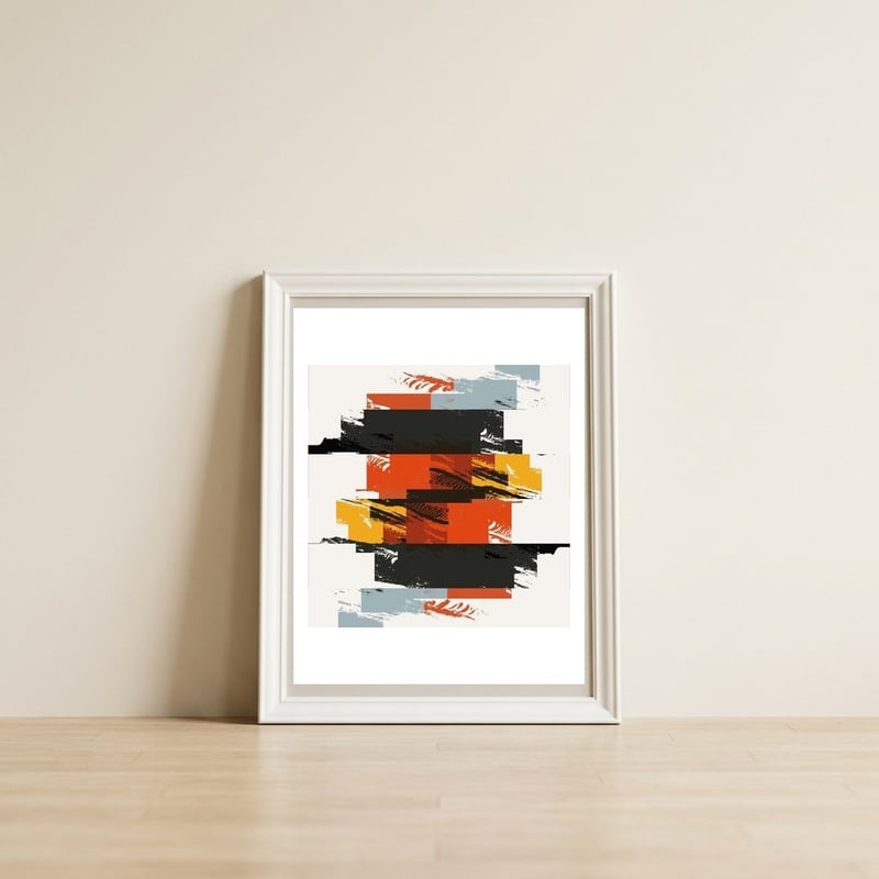 Abstract — framed, leaning against the wall