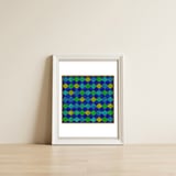 Ocean Breeze - Watercolor Moroccan Lattice — framed, leaning against the wall thumbnail
