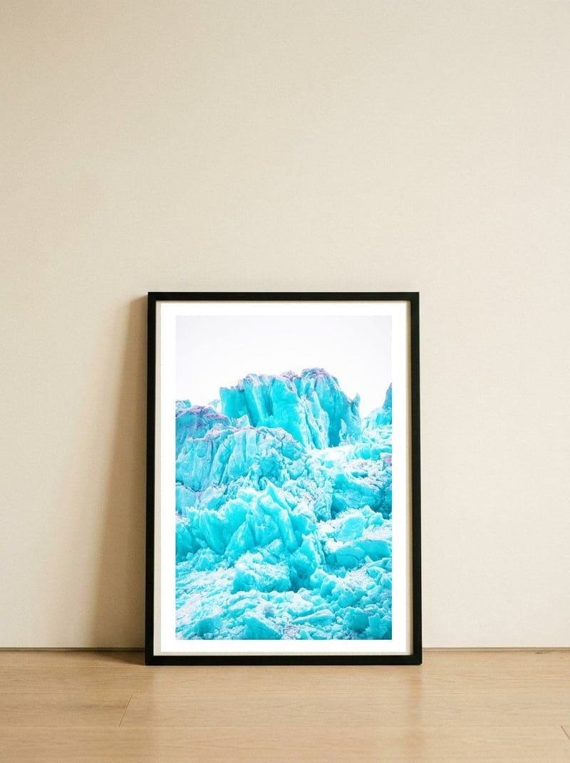 Frozen — framed, leaning against the wall