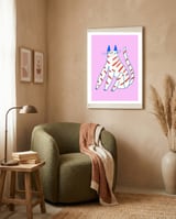Stripey Cat framed in a tender room thumbnail