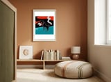  black Horse framed in a gentle room thumbnail