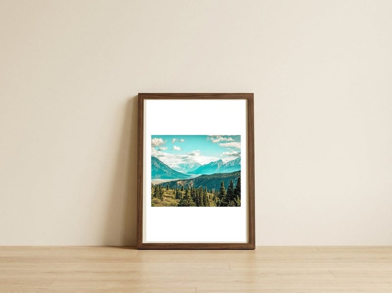 Scenic — framed, leaning against the wall
