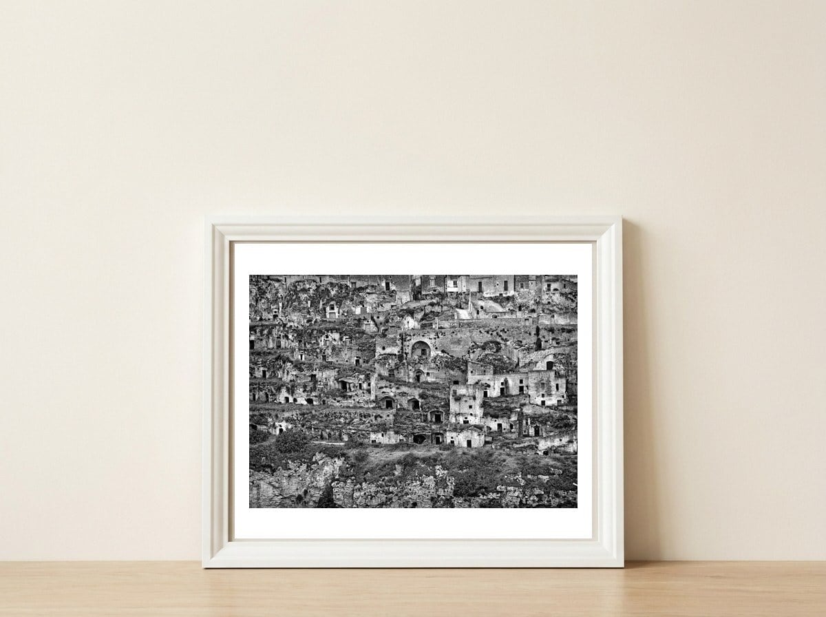 Sasso Caveoso of Matera — framed, leaning against the wall