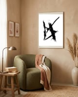 Abstract Brushstroke Print framed in a tender room thumbnail