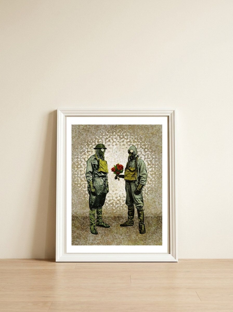 Contagious Love — framed, leaning against the wall