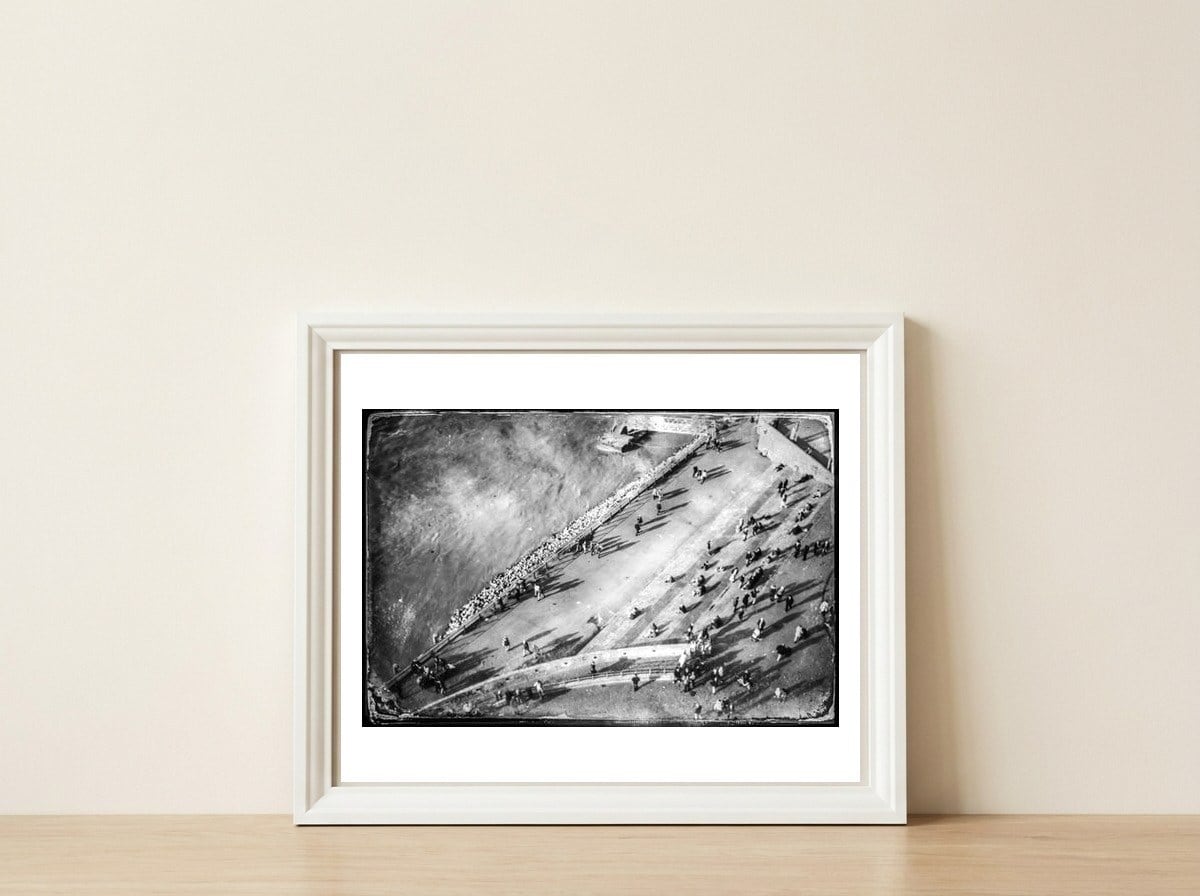 Riverside — framed, leaning against the wall