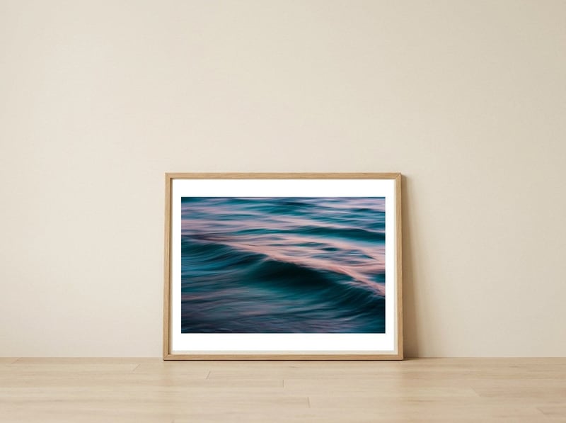 The Uniqueness of Waves XV — framed, leaning against the wall