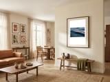 The Uniqueness of Waves XV framed in a grounding room thumbnail