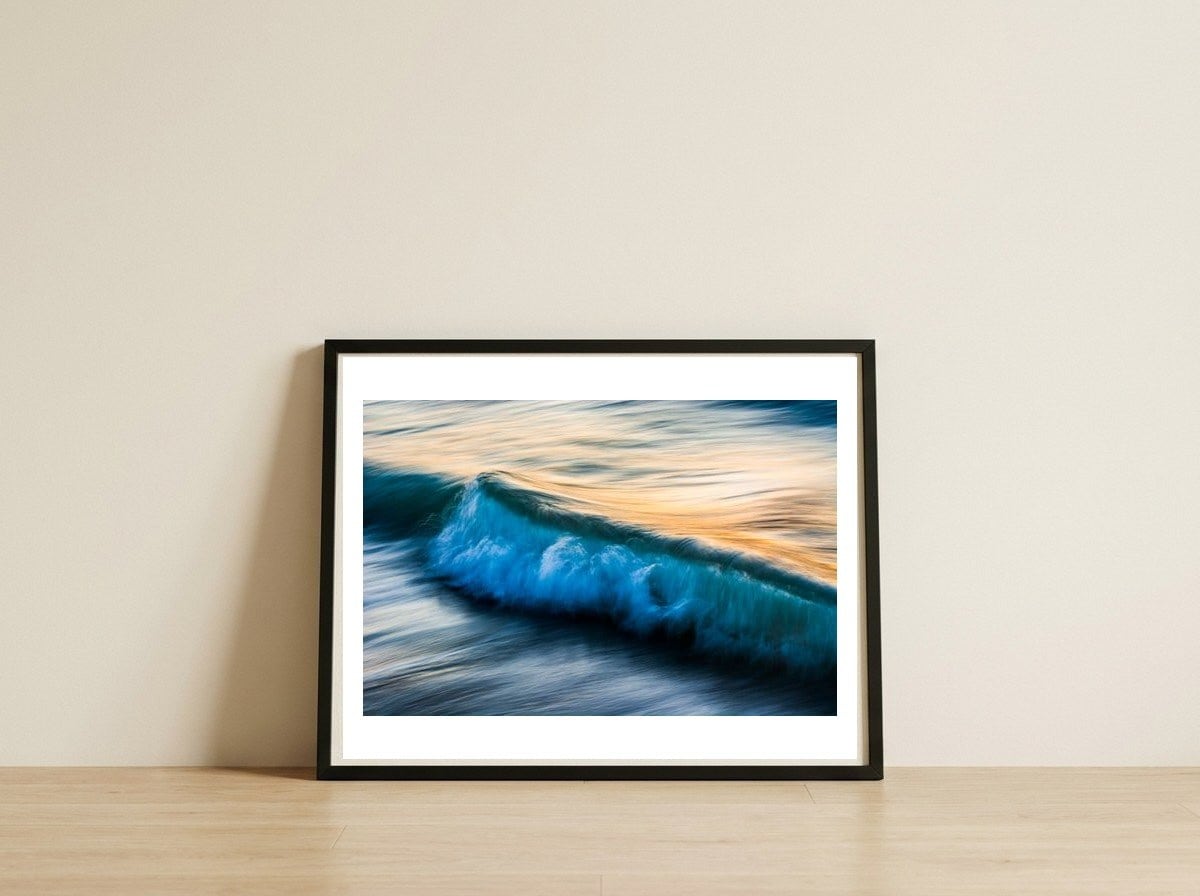 The Uniqueness of Waves XI — framed, leaning against the wall