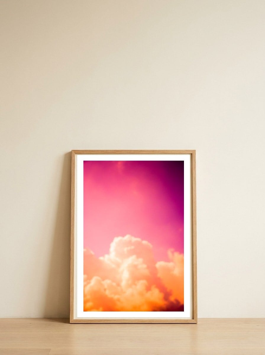 Clouds III — framed, leaning against the wall