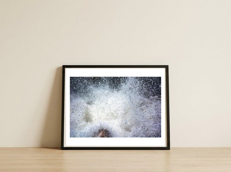 Implosion I — framed, leaning against the wall