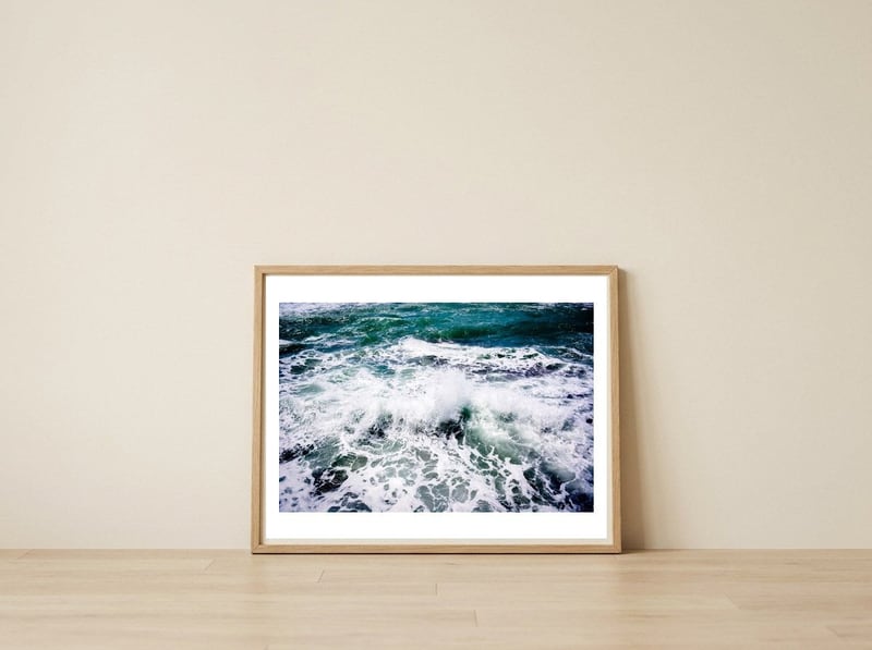 White Splash — framed, leaning against the wall