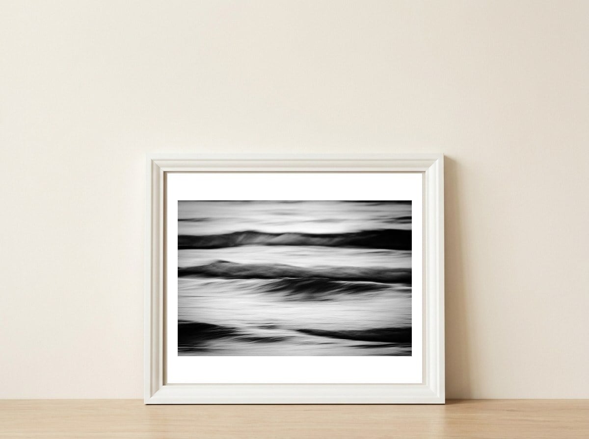 Waves II — framed, leaning against the wall