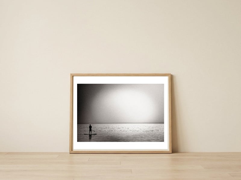 Mediterranean sunset I — framed, leaning against the wall