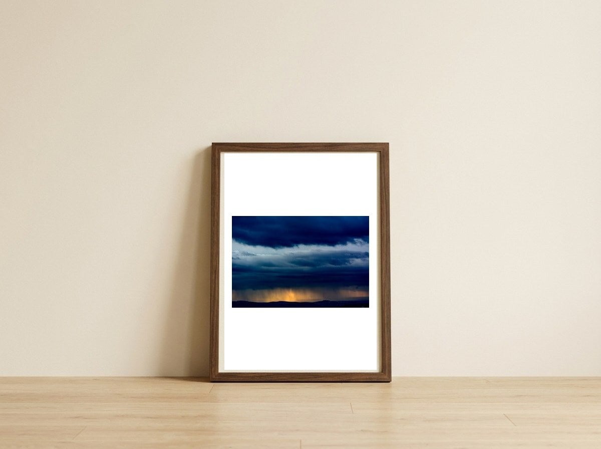 View of Gush Dan — framed, leaning against the wall
