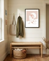 "For Love Not Money" in Orange framed in a relaxed room thumbnail