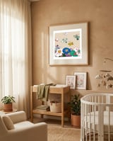 Butterflies Garden (pink) framed in a tender room thumbnail