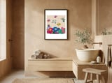 Butterflies Garden (pink) framed in a serene room thumbnail