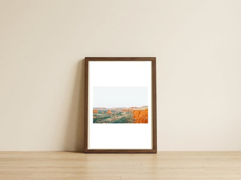 Travel Now — framed, leaning against the wall
